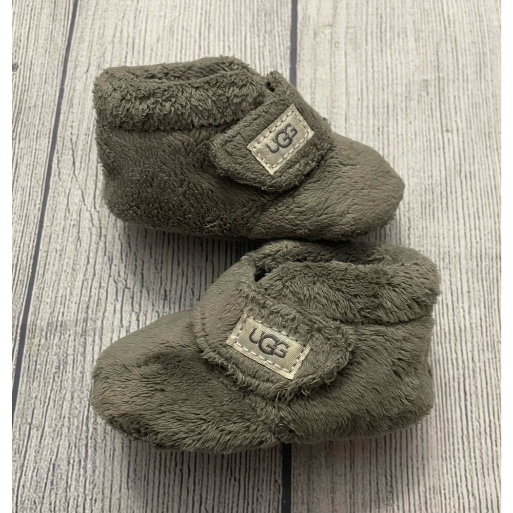 Grey Gray Ugg Uggs Bixbee Baby Toddler Slippers Booties, Size 2/3